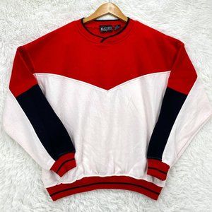 Vintage Nucleus Men's Casual Multicolor Pullover Fleece Sweatshirt Large 90's